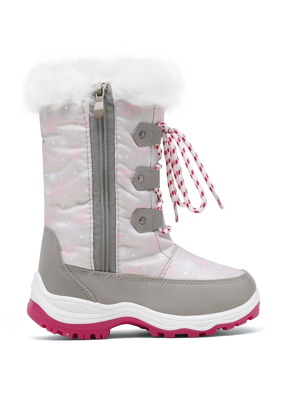 DREAM PAIRS Toddler Girls Tall Laced Winter Boots Faux Fur - Size 11